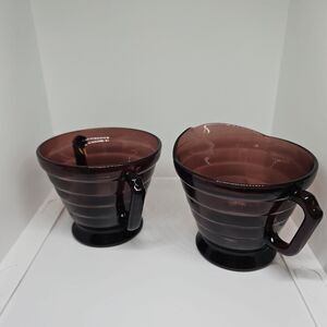 Hazel Atlas MODERNTONE AMETHYST *3" CREAMER & SUGAR* set no flaws,gorgeous color